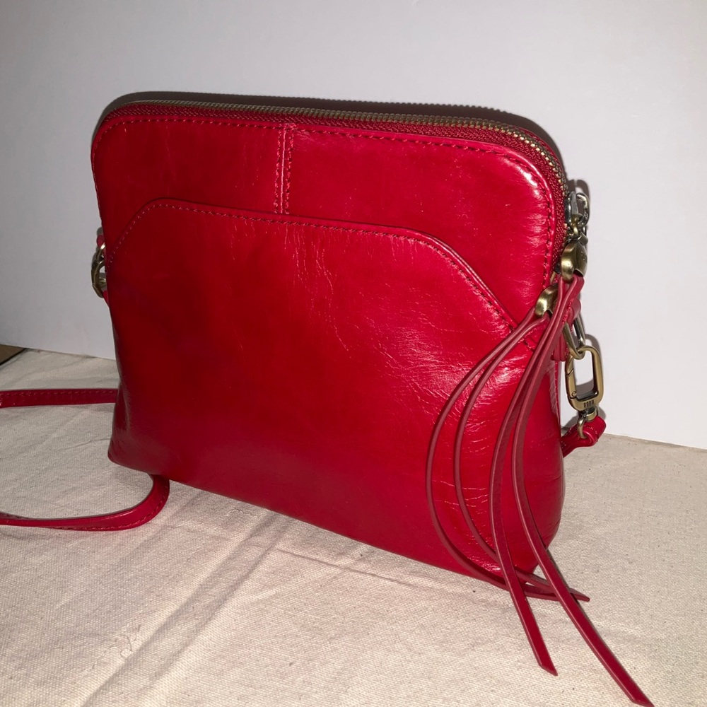 HOBO Reeva Handbag Cardinal Red Leather Crossbody Crimson Shoulderbag